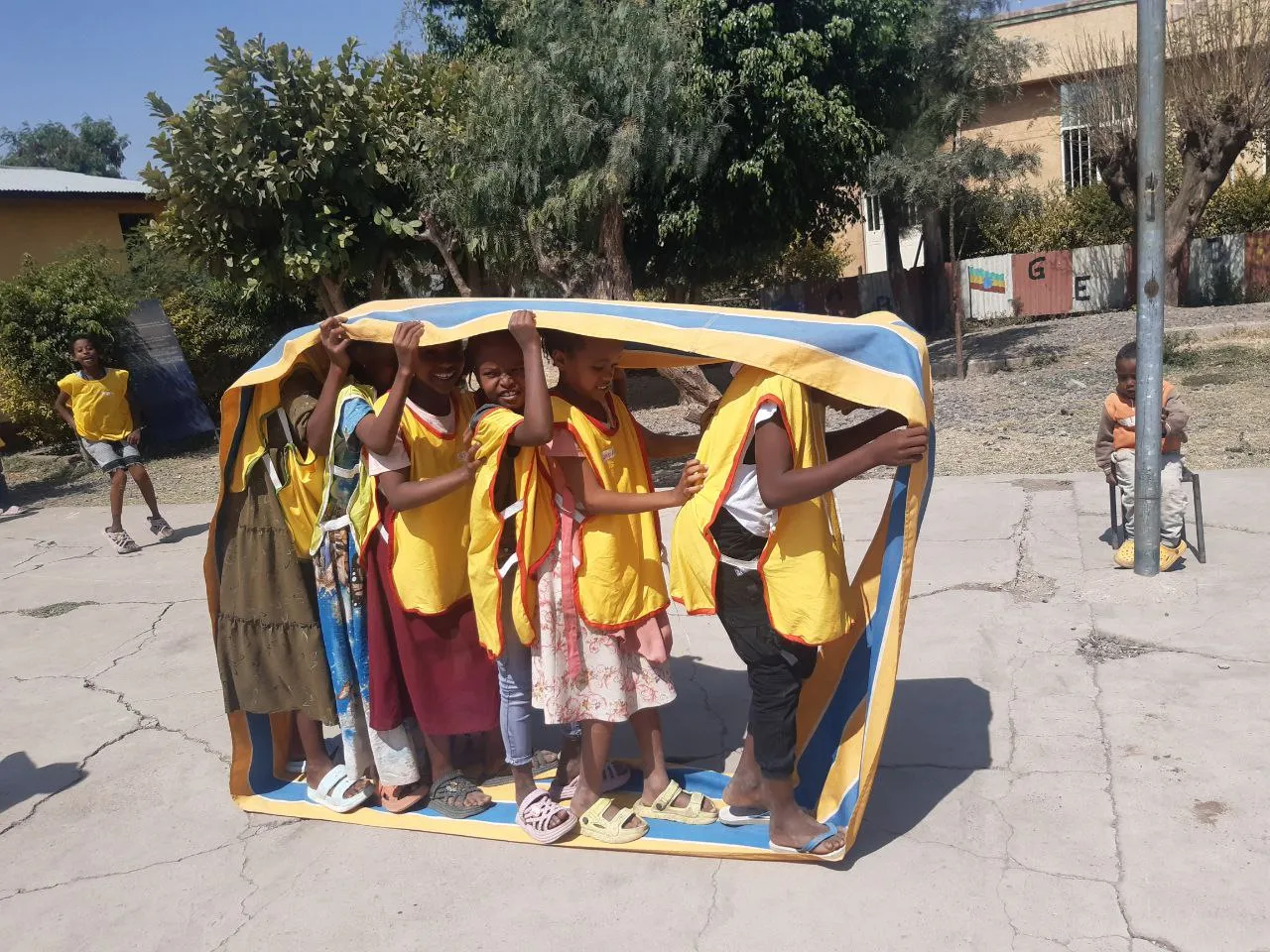 Children participating in a REACH Ethiopia community activity